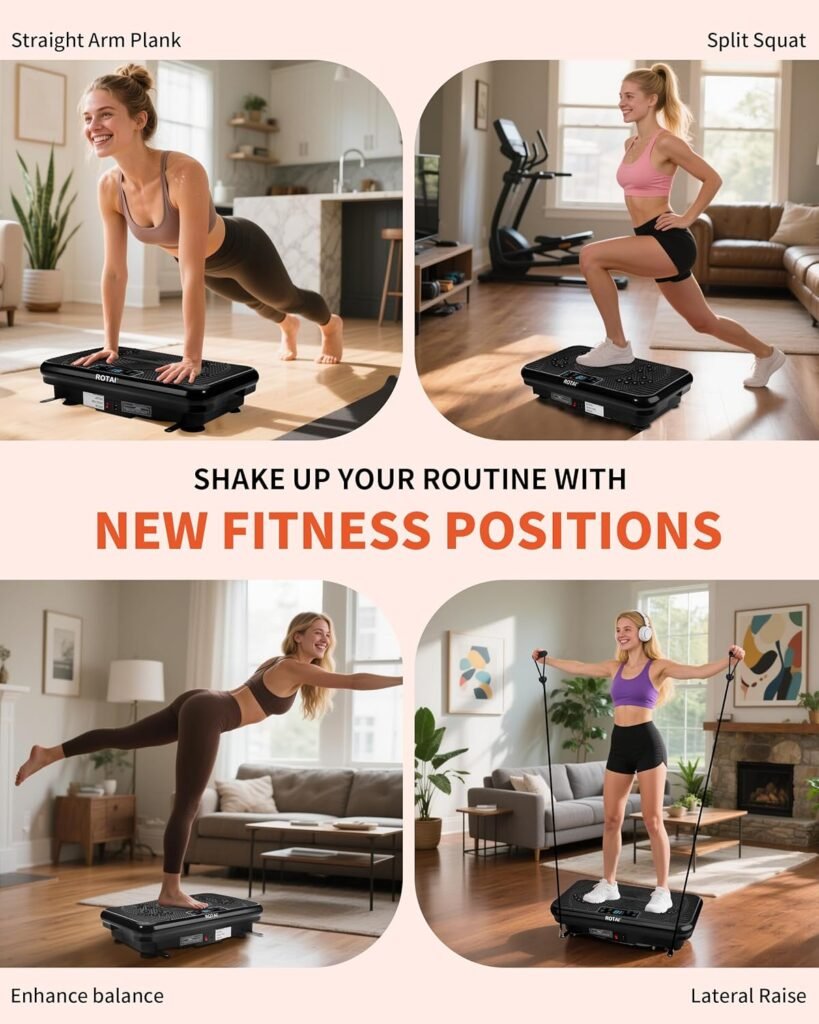 rotai vibration plate for standing, sitting, or band-assisted exercises
